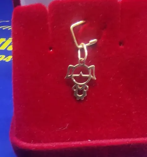 Pingente Ouro Branco Ouro 18 Kilates Peso 0.10 Grama 12 mm                                