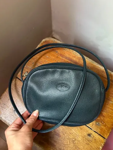 Bolsa Azul-Marinho Longchamp (Couro Tiracolo Oval)