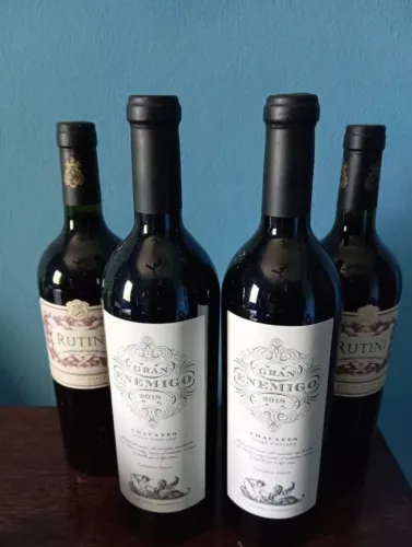 Kit 4 Vinhos Argentinos Premium 2 Gran Enemigo Chacayes 2018+2 Rutini Cabernet Sauvignon