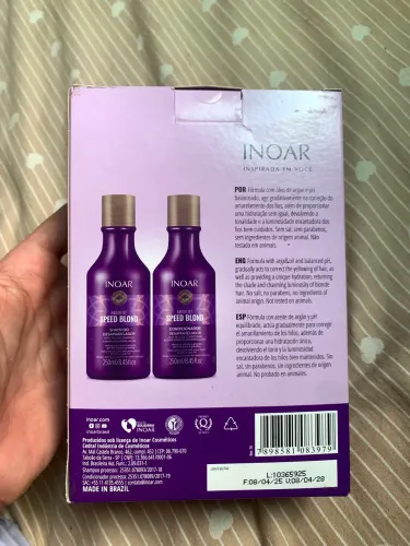 kit shampoo e condicionador inoar speed blond matizador