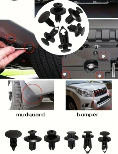 100 und Parafusos Caixa De Rodas Presilhas Clipes Rebites Fixação Carro Porta Grampo