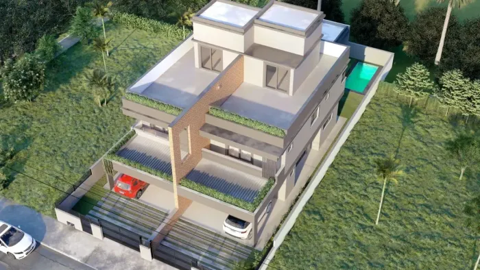 Casa geminada com 3 suítes com piscina