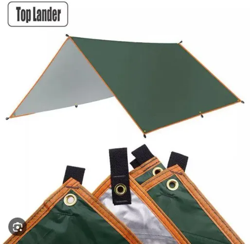 Tarp Top Lander 3x3 3000mm coluna d'água com 6 estacas 6 cordinhas 1 corda 6mm 10 metros