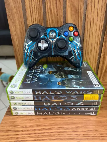 Lote jogos Halo Xbox 360 + controle 