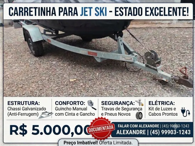 Carretinha JetSky galvanizada