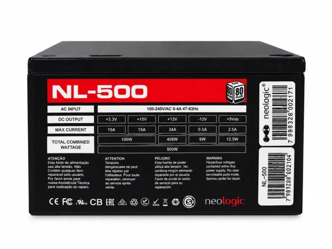 Fonte de Alimentação Neologic NL-500 500W para PC