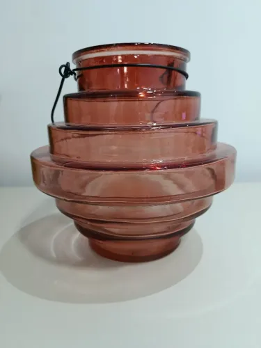 Vaso de vidro decorativo