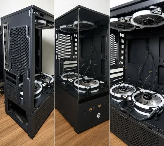 Gabinete Aquário TGT + Air Cooler + 4 Fans ARGB