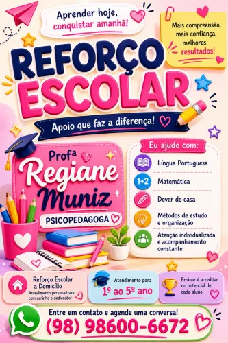 ? AULAS E REFORÇO ESCOLAR EM DOMICÍLIO