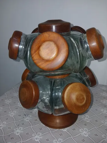 Lindo baleiro duplo vintage giratório