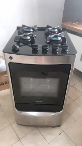 Fogão Consul 4 bocas inox mesa de vidro acendedor automático