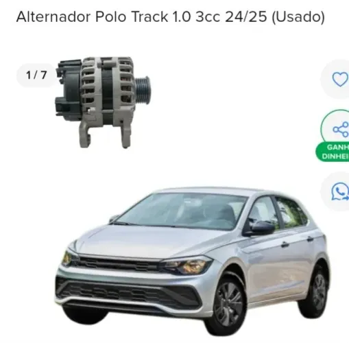 Alternador do polo track 3cc 