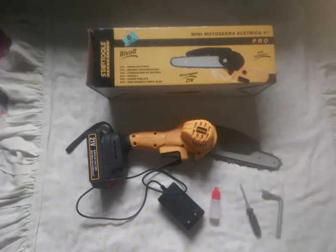 Mini motoserra elétrica Startools ferramentas bivolt 