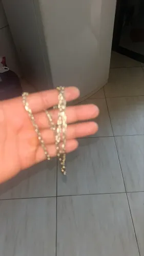 Corrente cadeado prata banhada a ouro 