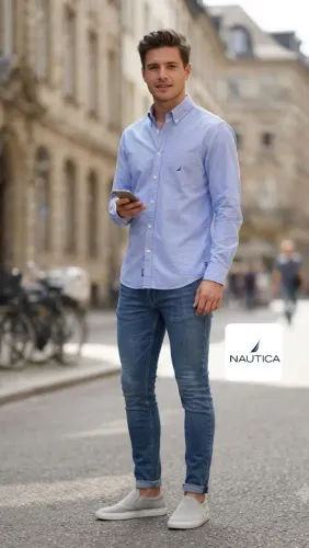 Camisa Náutica 100% algodão Tamanho M
