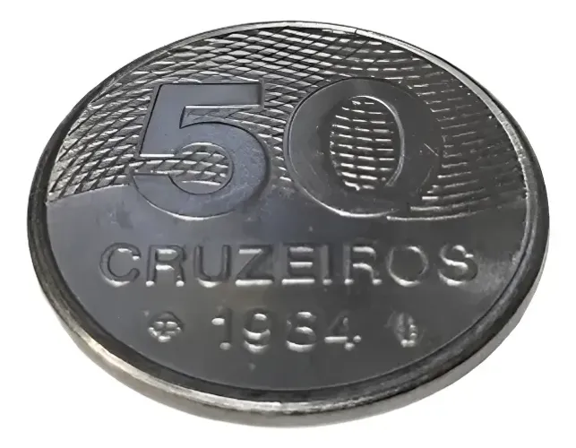 BSV7285 5x Moeda 50 Cruzeiros Aço Redonda Brasil 1984 Colecionar