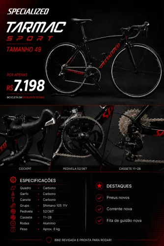 Specialized Tarmac Sport - tamanho 49