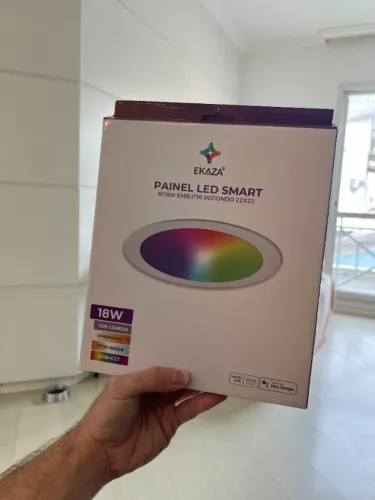 Painel de LED SMART RGB - EKAZA Embutir Redondo 22x22 18W - Alexa e Google