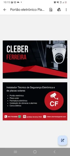 instalador técnico de segurança eletrônica.