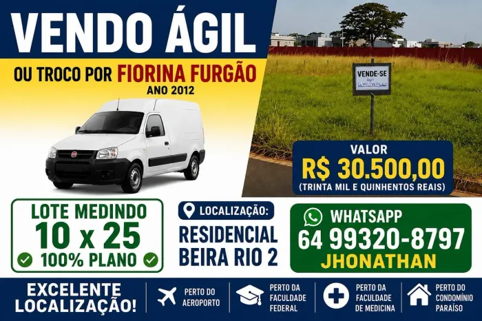Terreno residencial Beira Rio 2 Itumbiara Goiás próximo ao aeroporto e condomínio paraíso