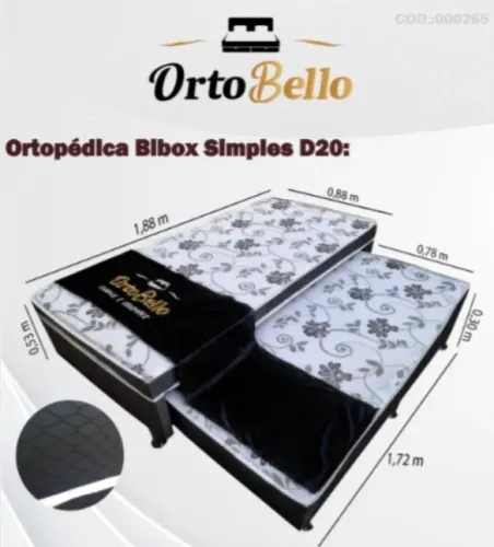 Cama Box Solteiro c/ Auxiliar Ortobello - Entrega Rápida!