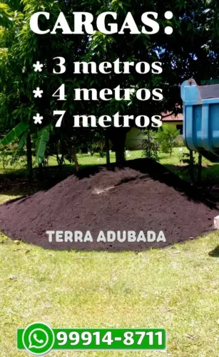 Terra Preta Peneirada e Adubada cargas de 3 a 7 metros