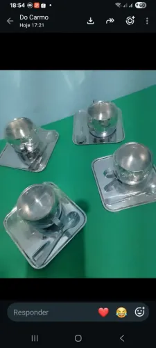 Conjunto xícaras de inox pesado