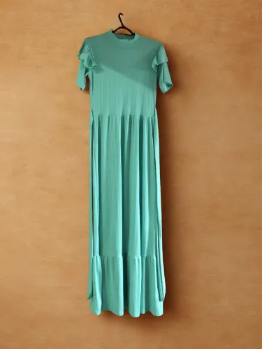 Vestido formal azul turquesa claro - USADO 1 VEZ