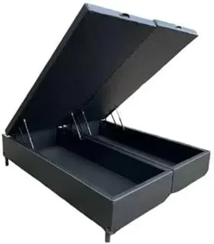 Base Box Baú Queen Bipartido Blindado Preta - Entrega Rápida!