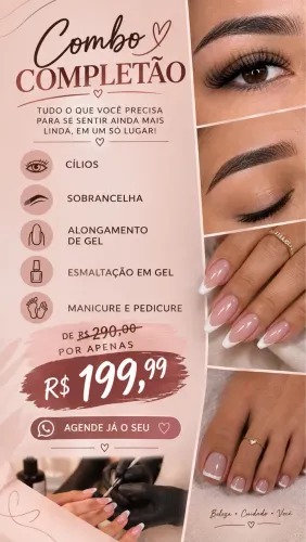 Promoção de alongamento de unha e cílios