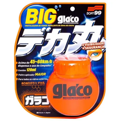Glaco big 120ml repelente de água para os vidros parabrisa soft 99