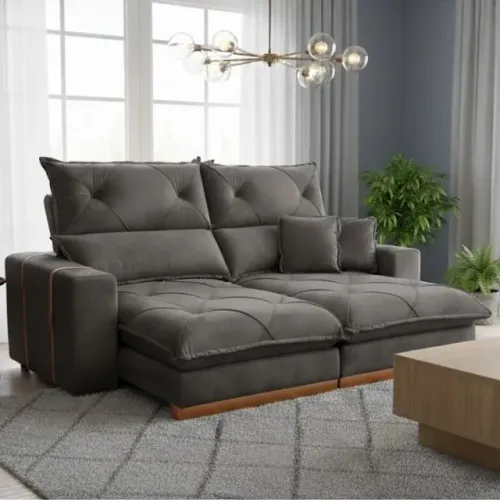 Sofá Retrátil e Reclinável Gran Bello L 2,50m D33 - Produto Novo! Pague na Entrega!
