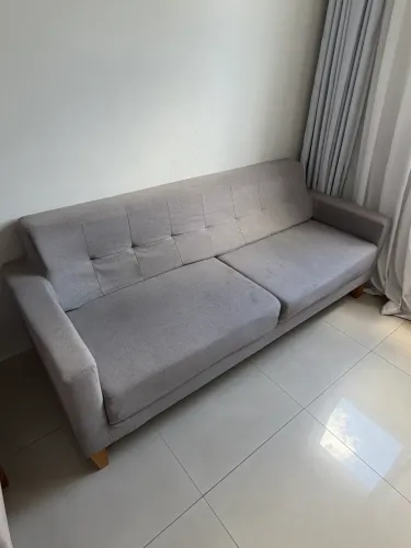 Sofá 3 lugares cinza 