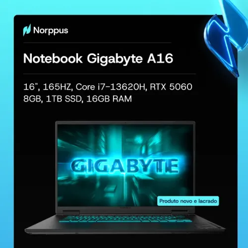 Notebook Gamer Gigabyte i7, 16gb ddr5, RTX 5060