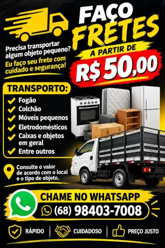 FAÇO FRETES ? A PARTIR DE R$ 50,00!<br>