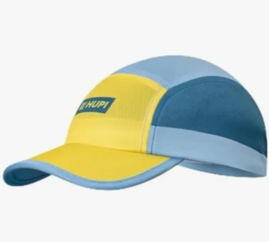 Bone para Corrida Hupi Run Azul/Amarelo tamanho único.
