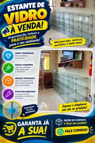 Espaço Kids e estante de vidro
