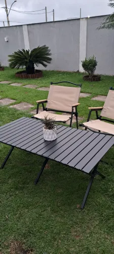 Mesa Dobrável Portátil para Camping / Praia / Churrasco - Aço Reforçado com Bolsa
