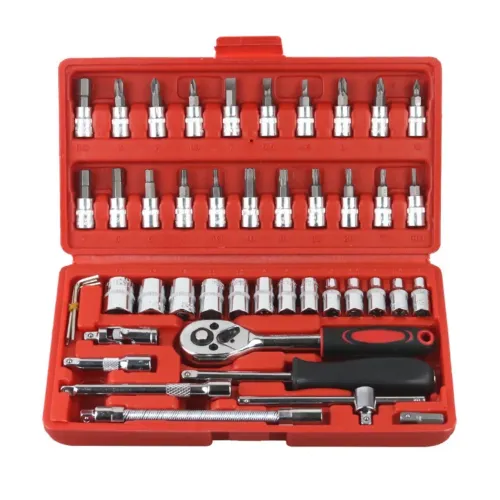 Kit De Ferramentas 46/40 Peças Jogo De Soquetes Chave Catraca Reversível Com Maleta