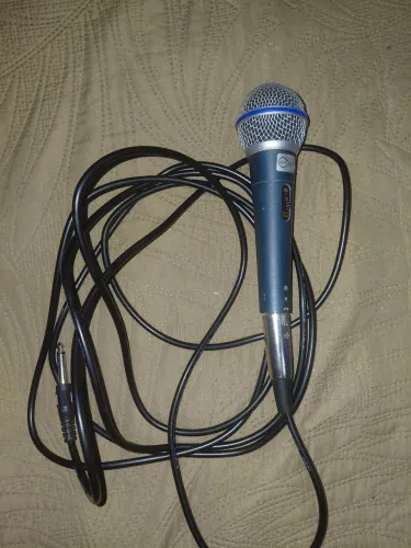 Microfone Dinâmico Star Cable Com Cabo P10 Para Caraoquê