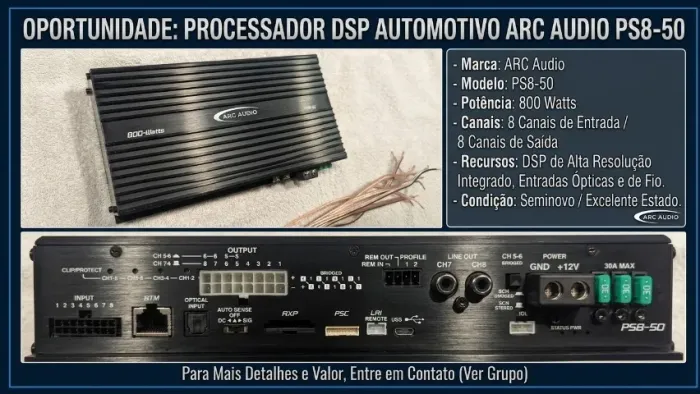 Arc Audio Ps8-50 - Amplificador E Processador 8 Canais, 800w