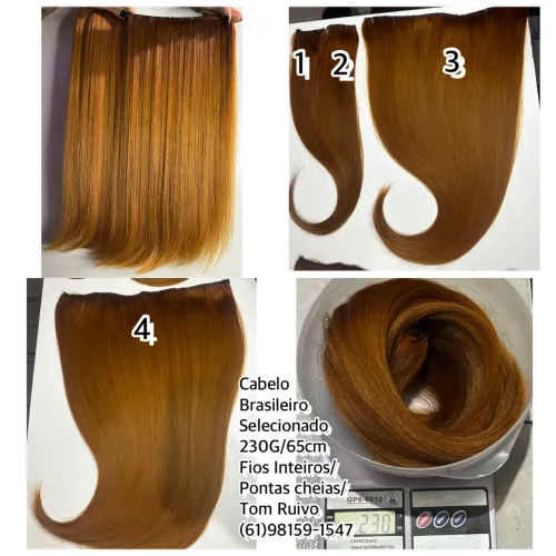 VENDO: Aplique Mega-Hair (Cabelo Brasileiro Ruivo 65cm/230G)