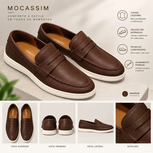 Mocassim Masculino Marrom - Estilo e Conforto