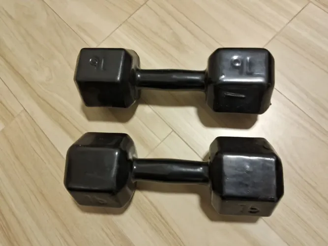 Par de Halter Emborrachado Sextavado 16kg cada
