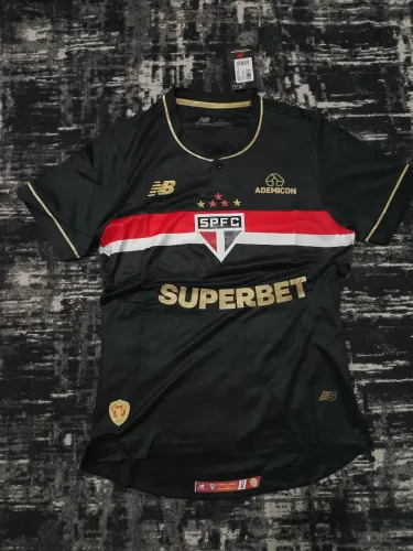 camisa preta do São Paulo feminina jogadora