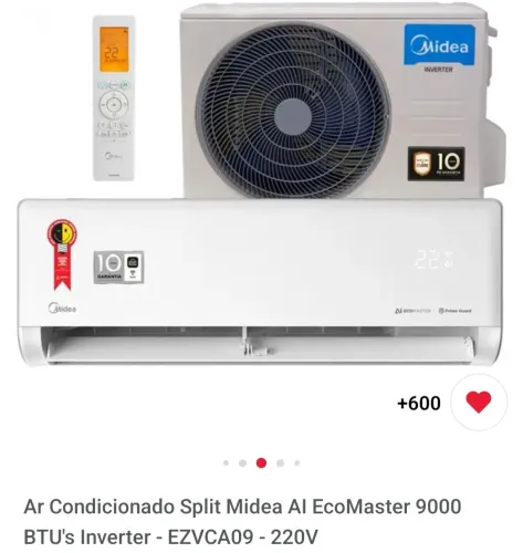Ar Condicionado Split Midea Al EcoMaster 9000 BTU's Inverter