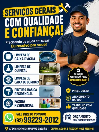 Limpeza Caixa D?água, Faxina Pós Obra , Caixa de Gordura , Quintal