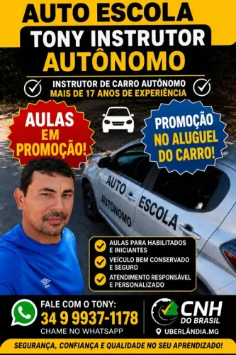 Aulas de carro instrutor autonomo agora 