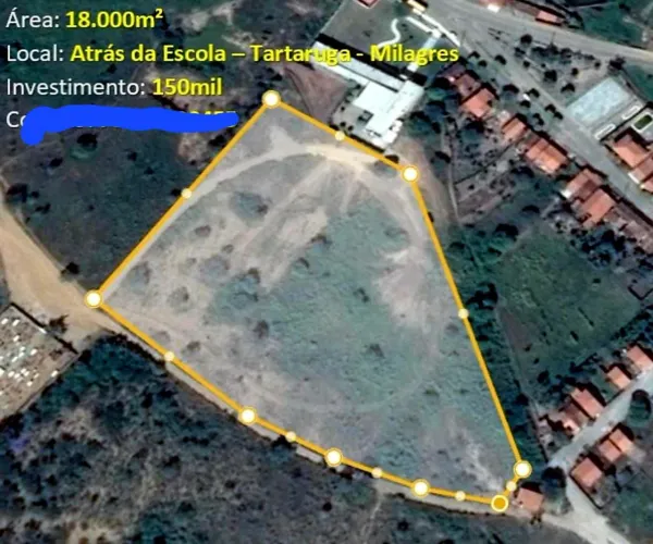 Terreno a venda em Tartaruga / Milagres-Ba
