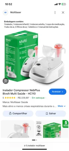Inalador Multilaser